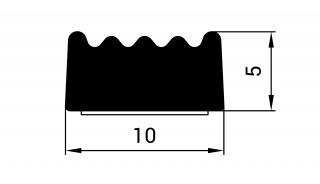 Samolepící těsnění KR 10x5 mm černá 100 m (K kronlist 10 x 5 černá 100 m)