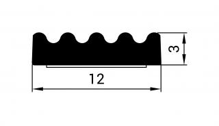 Samolepící těsnění KR 12x3 mm černá 150 m (K kronlist 12 x 3 černá 150 m)