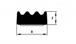 Samolepící těsnění KR 8x2mm ČERNÁ 225m (K kronlist 8 x 2 bílá 225 m)