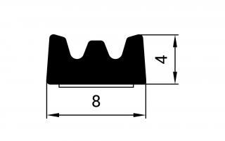 Samolepící těsnění KR 8x4 mm černá 125 m (K kronlist 8x4 černá 125 m)