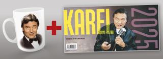 Hrnek Karel Gott + stolní kalendář KAREL 2025 (Motiv hrnku vyberte níže)