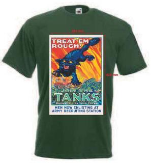 Tričko s potiskem JOIN THE TANKS (zelená)