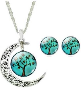 2 dílný set šperků Strom života azurový