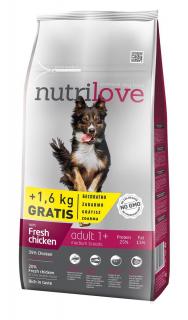 Nutrilove pes Adult Medium 8kg+1,6kg zdarma