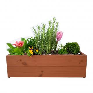 Květináče Frank | GreenShield 64 w | Dřevěný truhlík samozavlažovací 64 x 21 x 19 cm, thermowood