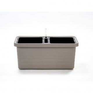 Plastia | Samozavlažovací velký truhlík Berberis Duo | Velký truhlík 78 × 39 × 35 cm, taupe