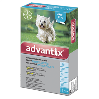 Advantix S.O. pes 4-10 kg a.u.v. sol 1 x 1 ml