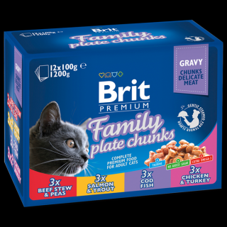 Brit Premium Cat kapsičky Family Plate 12 x 100 g