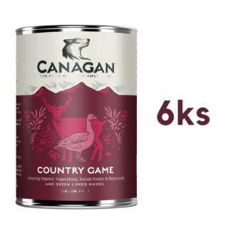 Canagan zvěřina 6 x 400g  (zvěřina 50%,  kachna 16%, bez obilovin)