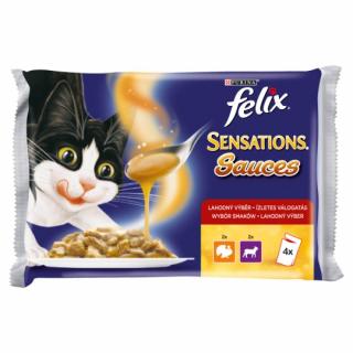 FELIX Sensations Sauces s krůtou v omáčce, s jehněčím v omáčce 4 x 85g