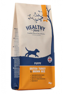 Healthy Paws Krůta a hnědá rýže pro štěňata 2 kg (ultraprémiové hypoalergenní krmivo)