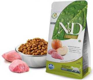 N&amp;D PRIME CAT Adult Boar &amp; Apple 5kg (Kompletní suché krmivo bez obilovin s divočákem a jablkem pro dospělé kočky.)