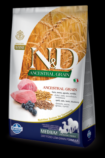 N&amp;D PRIME DOG Adult M/L Lamb &amp; Blueberry 12kg (Kompletní suché krmivo bez obilovin, s jehněčím a borůvkami pro dospělé psy středních a velkých plemen)