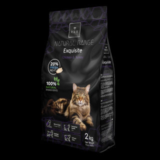 Rex Natural Range Adult cat krůta a kuře 2 kg