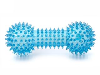 TPR – činka s bodlinami modrá, odolná (gumová) pískací hračka z termoplastické