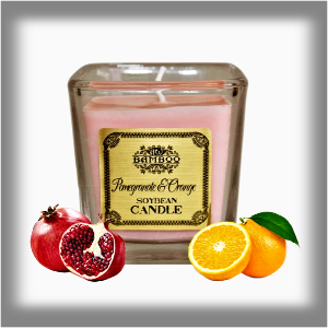 AW Bamboo &quot;SOYA&quot; Aroma Svíčka ve skle 200g Granátové Jablko &amp; Pomeranč