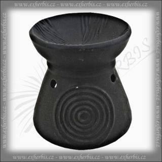 Cerams Aromalampa Černá dekor Spirála 105 mm