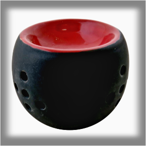 Cerams Aromalampa koule černo - červená 8081