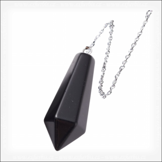 Ex Herbis AHDL Kyvadlo facetované Obsidián hexagon 35mm YC09