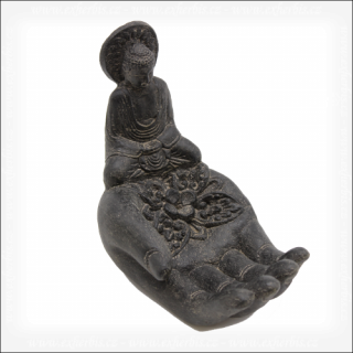 Ex Herbis AHDL Stojan na vonné kužele Ruka Budha černá 160 x 90 x 135 mm