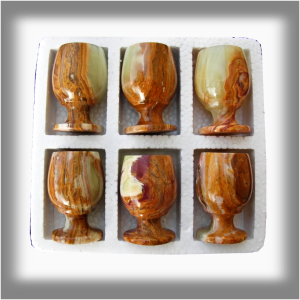 Onyxo Pohárky malé onyx Pákistán 5x7,5 cm