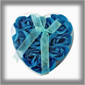 Rentex Dárkové Mýdlové květy 9 ks Srdce Modré