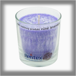 Rentex  &quot;Palm&quot; Aroma Svíčka ve skle 370 g Levandule