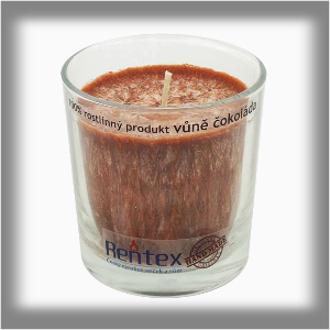 Rentex  &quot;Palm&quot; Aroma Svíčka ve skle 370g Čokoláda