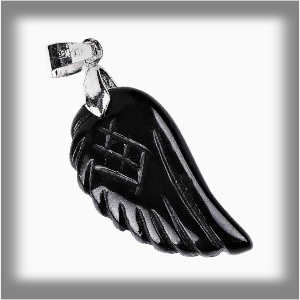 Salts Přívěšek Andělské křídlo Obsidián 3 cm O3L03398