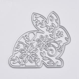 Embosovací kovová šablona- filigránový králík s květinou