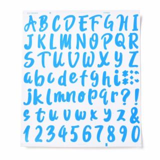 Samolepky arch - písmena, číslice, znaky modré