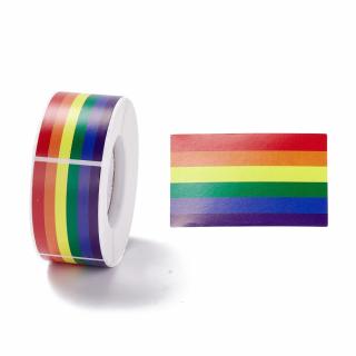 Samolepky kotouč 250 kusů samolepek - duha pride