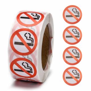 Samolepky kotouč 500 kusů samolepek - zákaz kouření