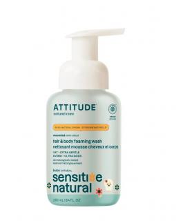 ATTITUDE Sensitive skin baby Dětská mycí pěna s ovsem (2 v 1) 250ml