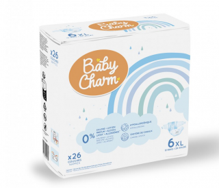 Baby Charm Super Dry Flex vel.6 Extra Large, 13-18 kg, 26 ks