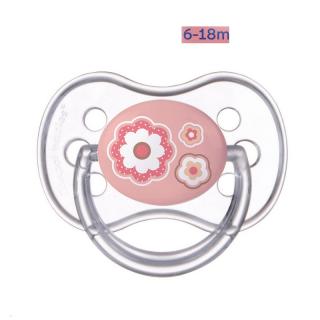 Canpol babies Dudlík 6-18m silikonový symetrický NEWBORN BABY - růžový