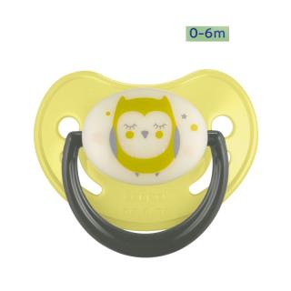 Canpol babies Dudlík anatomický NIGHT DREAMS 0-6m, silikon - žlutý