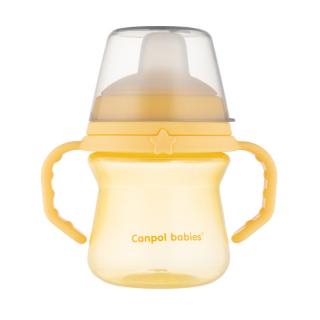 Canpol babies Hrneček se silikonovým pítkem FirstCup 150ml - žlutý