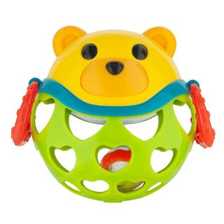 Canpol babies Interaktivní hračka míček s chrastítkem - Zelený medvídek