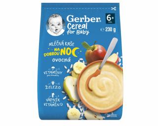 GERBER Cereal mléčná kaše ovocná Dobrou noc 230 g