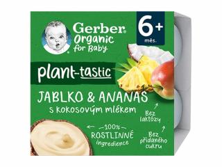 GERBER Organic 100% rostlinný dezert jablko a ananas s kokosovým mlékem 4x90 g