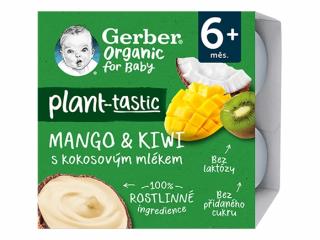 GERBER Organic 100% rostlinný dezert mango a kiwi s kokosovým mlékem 4x90 g