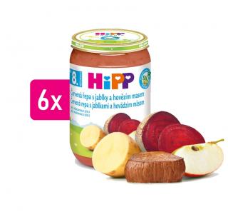 HiPP BIO Červená řepa s jablky a hovězím masem 6x220g