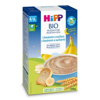 HiPP BIO Mléčná kaše na dobrou noc s banánem a suchary 250g
