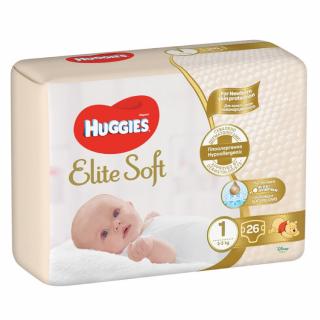 HUGGIES Elite Soft 1, 2-5 kg, 26 ks