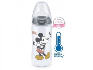 NUK FC+ lahev s kontrolou teploty Disney - Mickey 300 ml - šedá