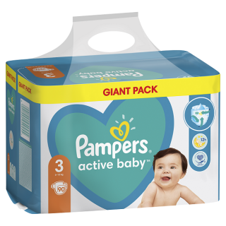 Pampers Active Baby Giant Pack S3 90ks, 6-10kg