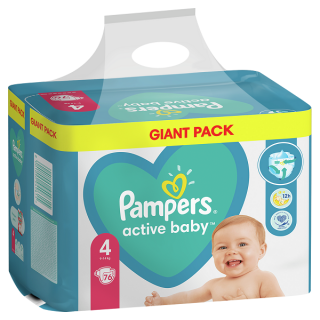 Pampers Active Baby Giant Pack S4 76ks, 9-14kg