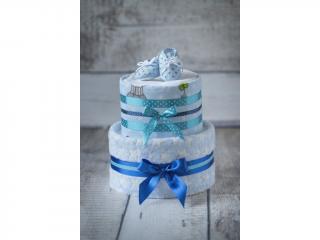Plenkový dort dvoupatrový s bohatou náplní modrý - S capáčky
