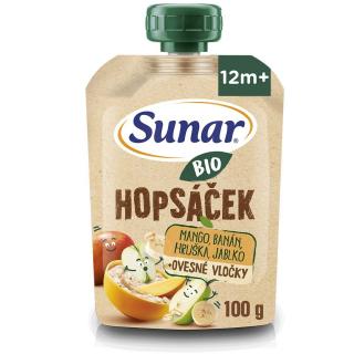 Sunar BIO ovocná kapsička Hopsáček mango, banán, hruška a ovesné vločky 100g